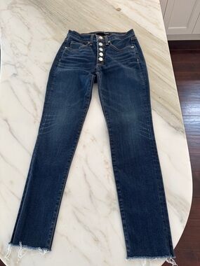 Veronica Beard Dark Blue Button-Fly Debbie Skinny Jeans